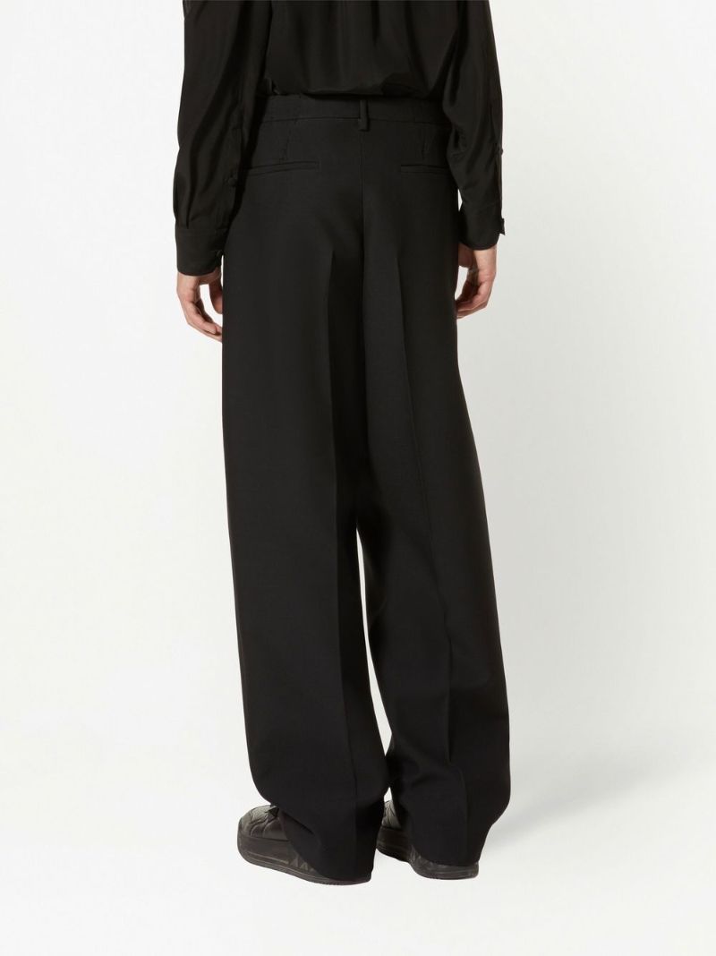 Black Crepe Couture Tailored Trousers