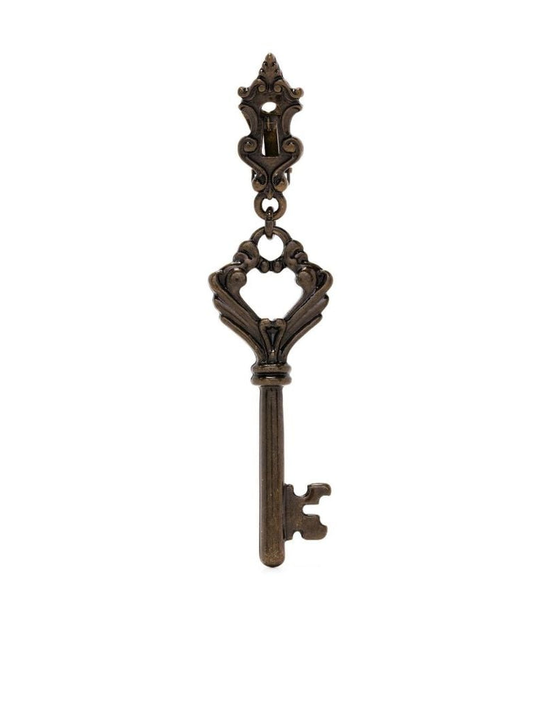 Gold Tone Baroque Key Drop Earrings