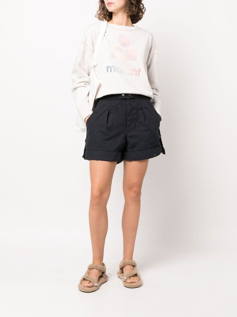 Black Kaloscoe High-waisted Cotton Shorts