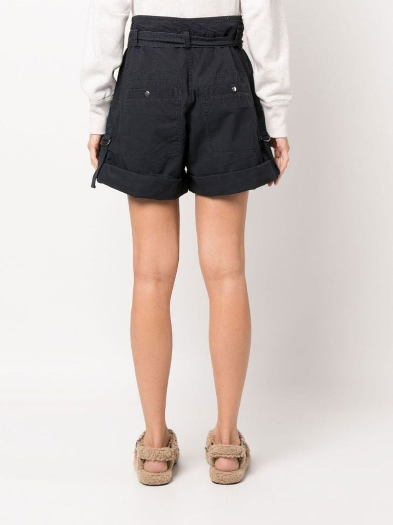Black Kaloscoe High-waisted Cotton Shorts