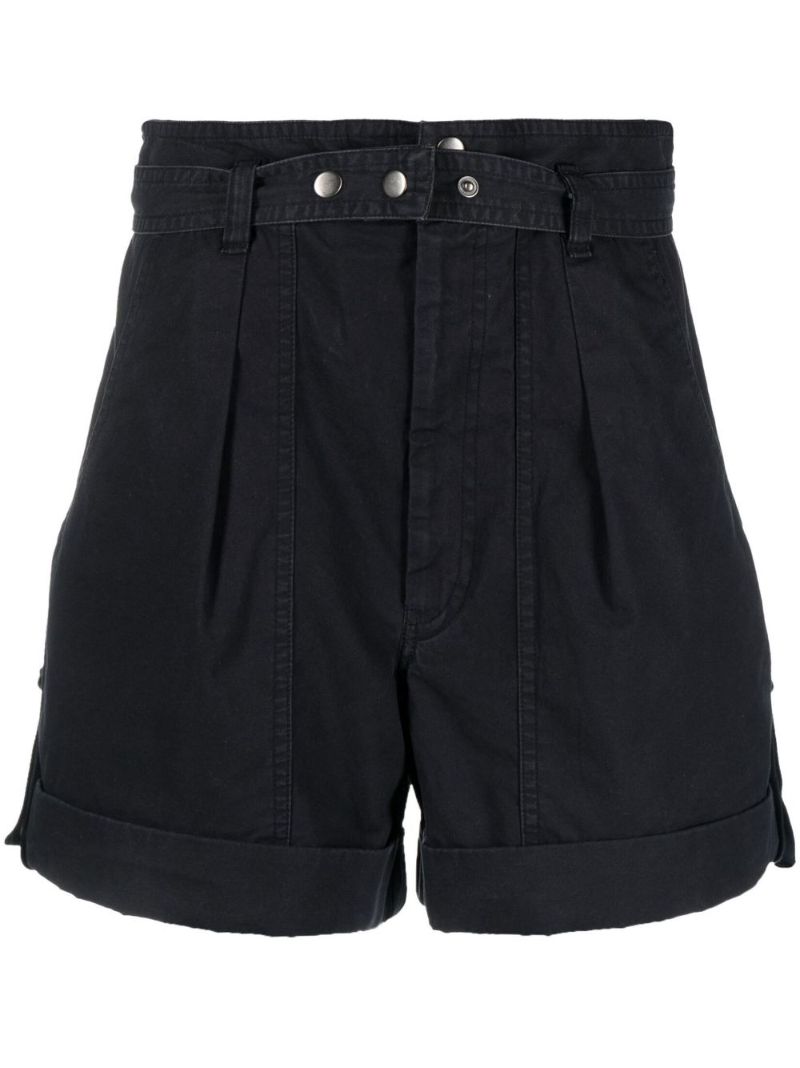 Black Kaloscoe High-waisted Cotton Shorts