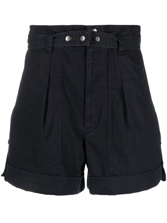 Black Kaloscoe High-waisted Cotton Shorts