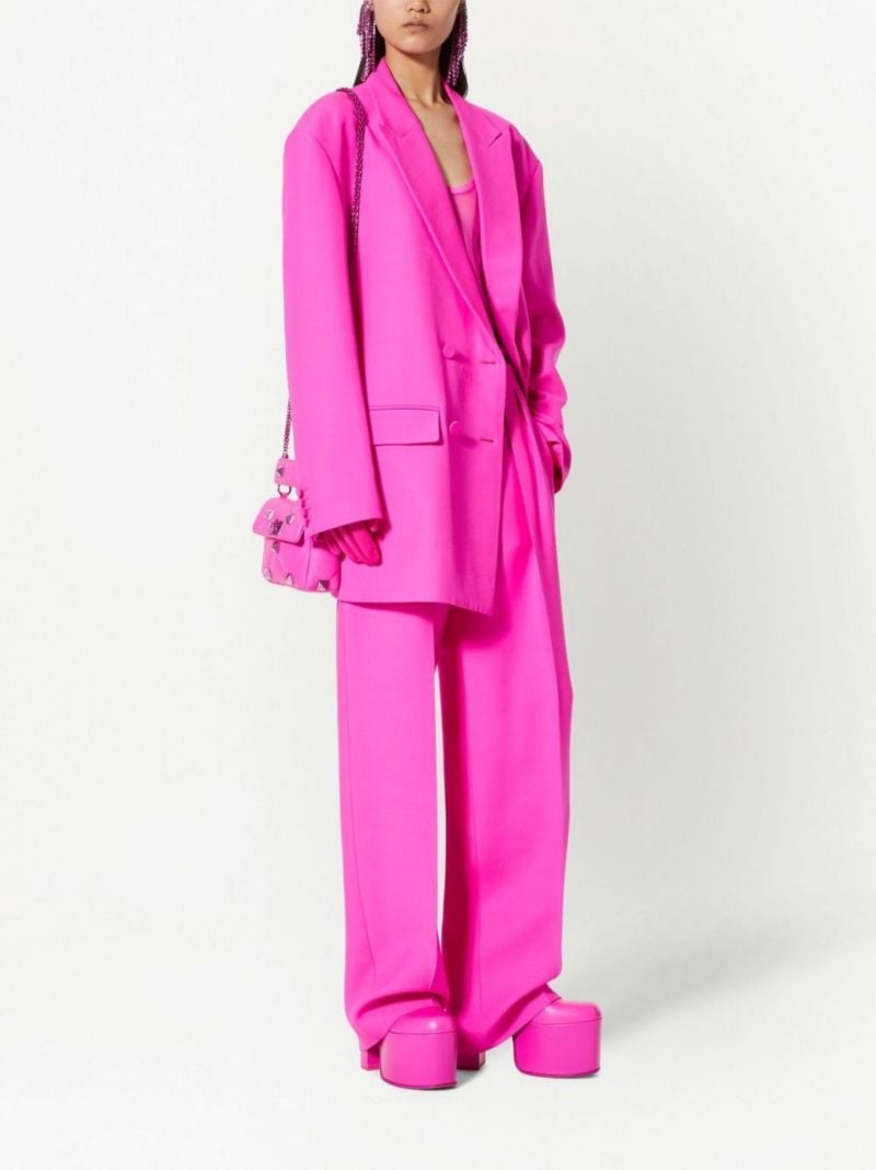 Pink Double-breasted Blazer