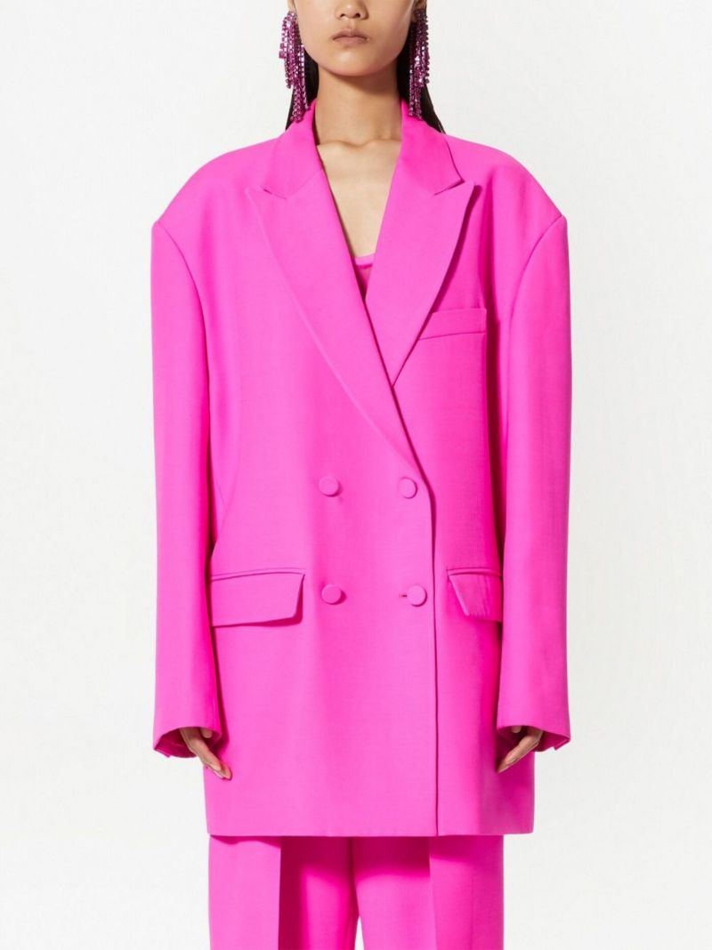 Pink Double-breasted Blazer