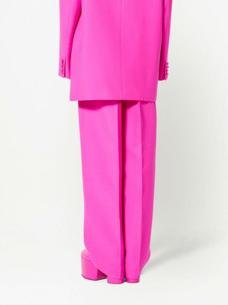 Pink High-waisted Tailored Trousers