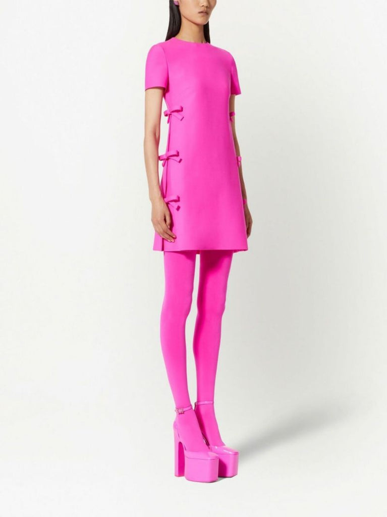 Pink Crepe Couture A-line Mini Dress