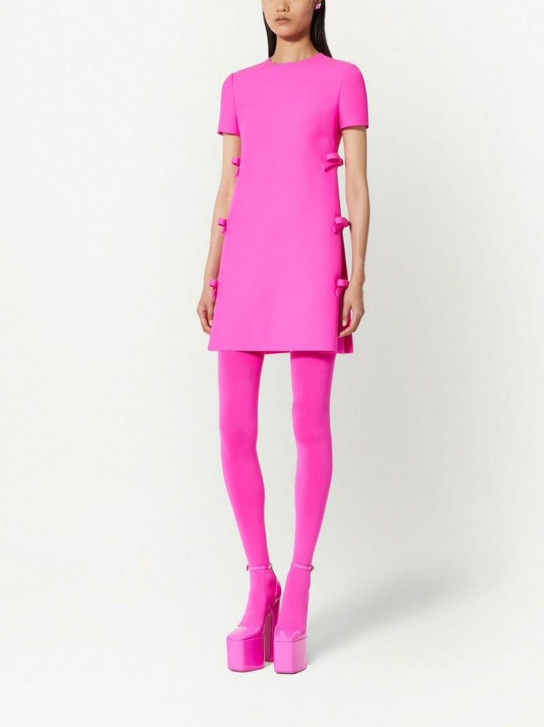 Pink Crepe Couture A-line Mini Dress