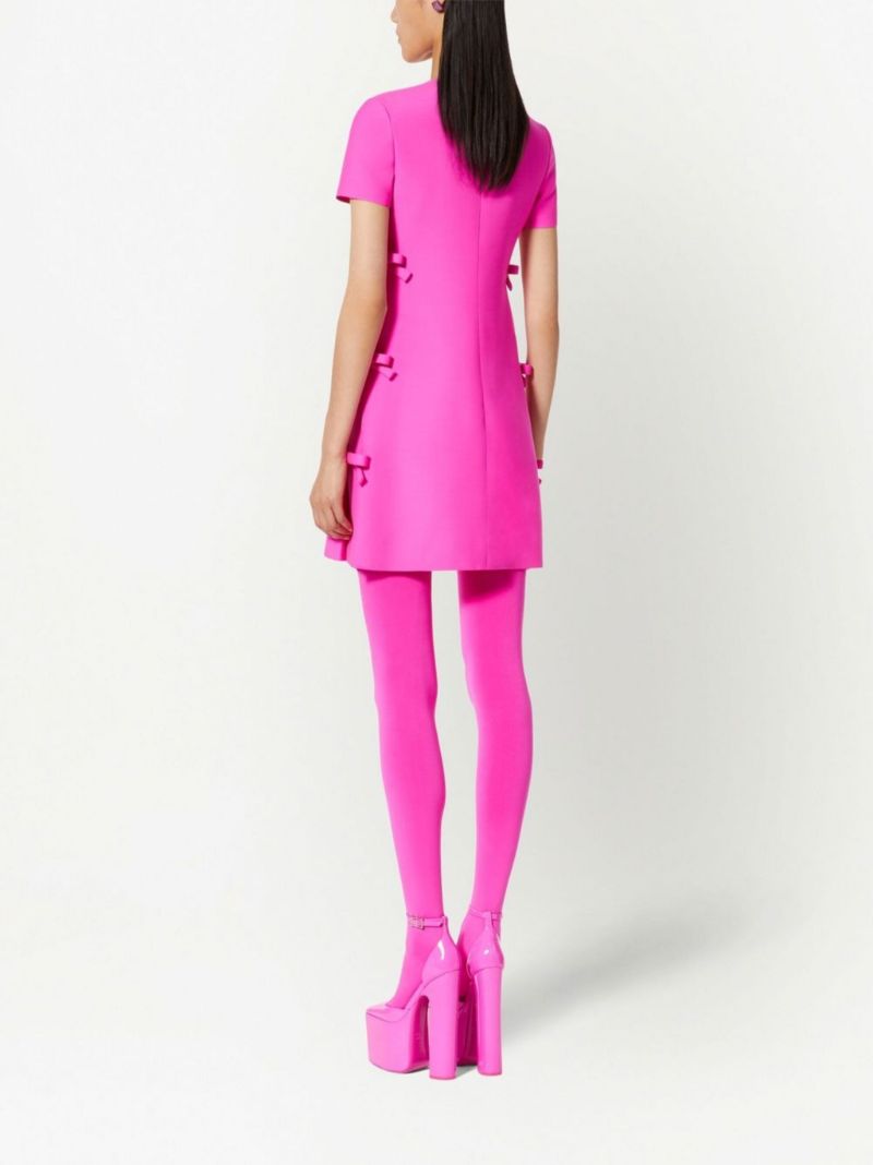 Pink Crepe Couture A-line Mini Dress