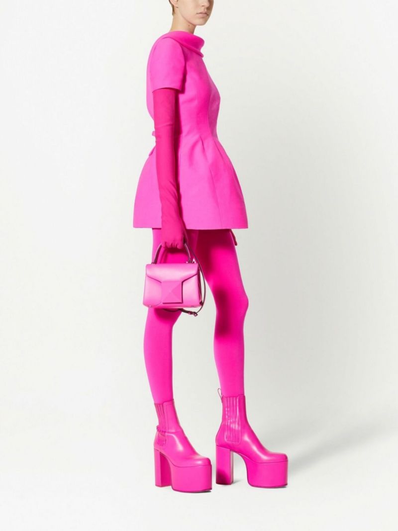 Pink Crepe Couture Mini Dress
