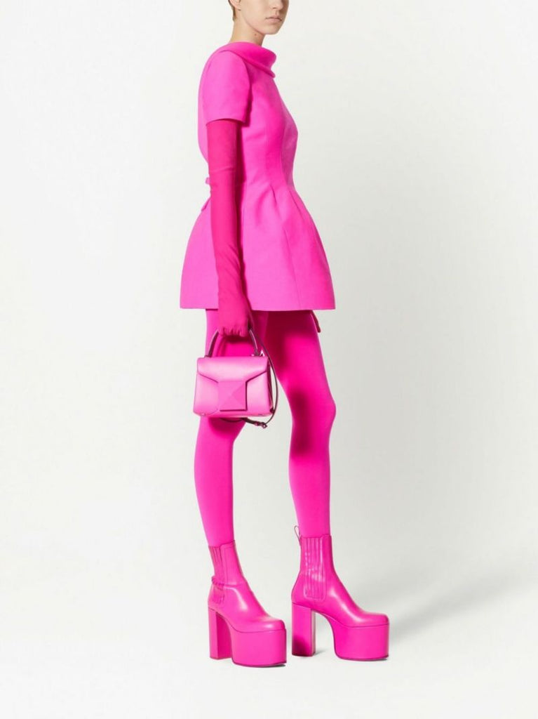 Pink Crepe Couture Mini Dress