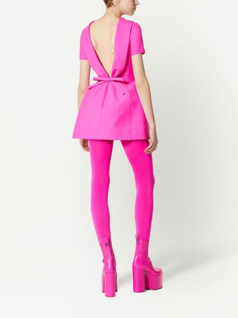 Pink Crepe Couture Mini Dress