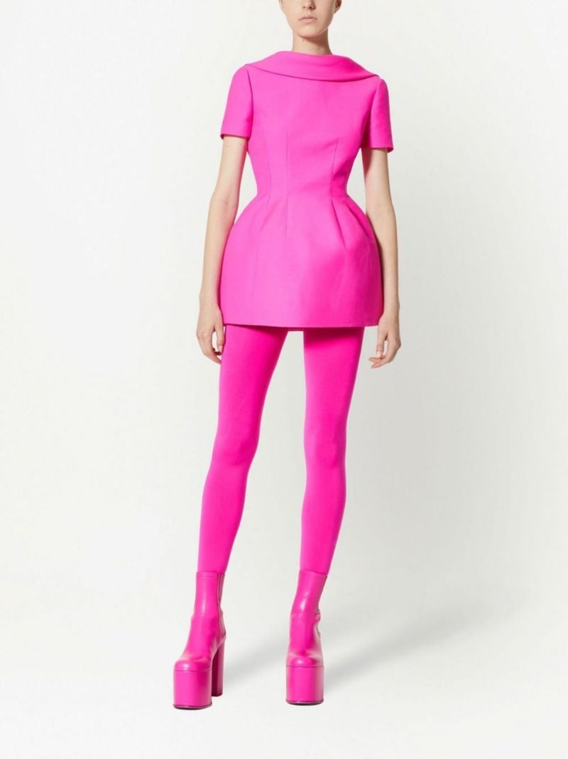 Pink Crepe Couture Mini Dress