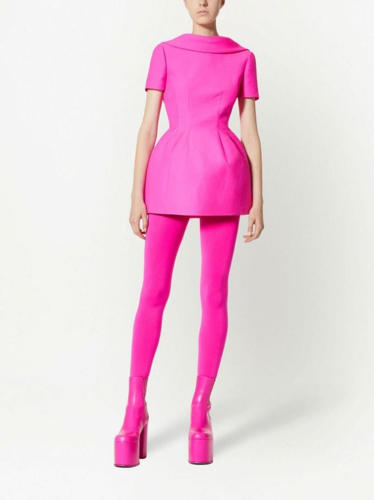 Pink Crepe Couture Mini Dress