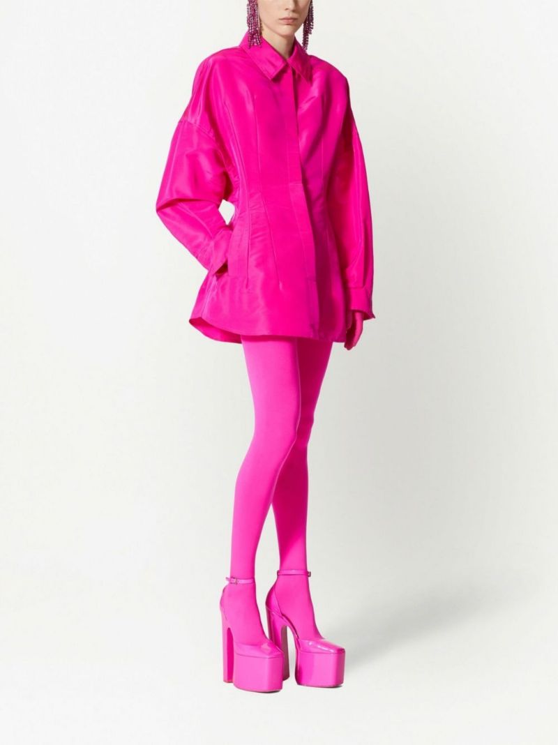 Pink Silk Peacoat