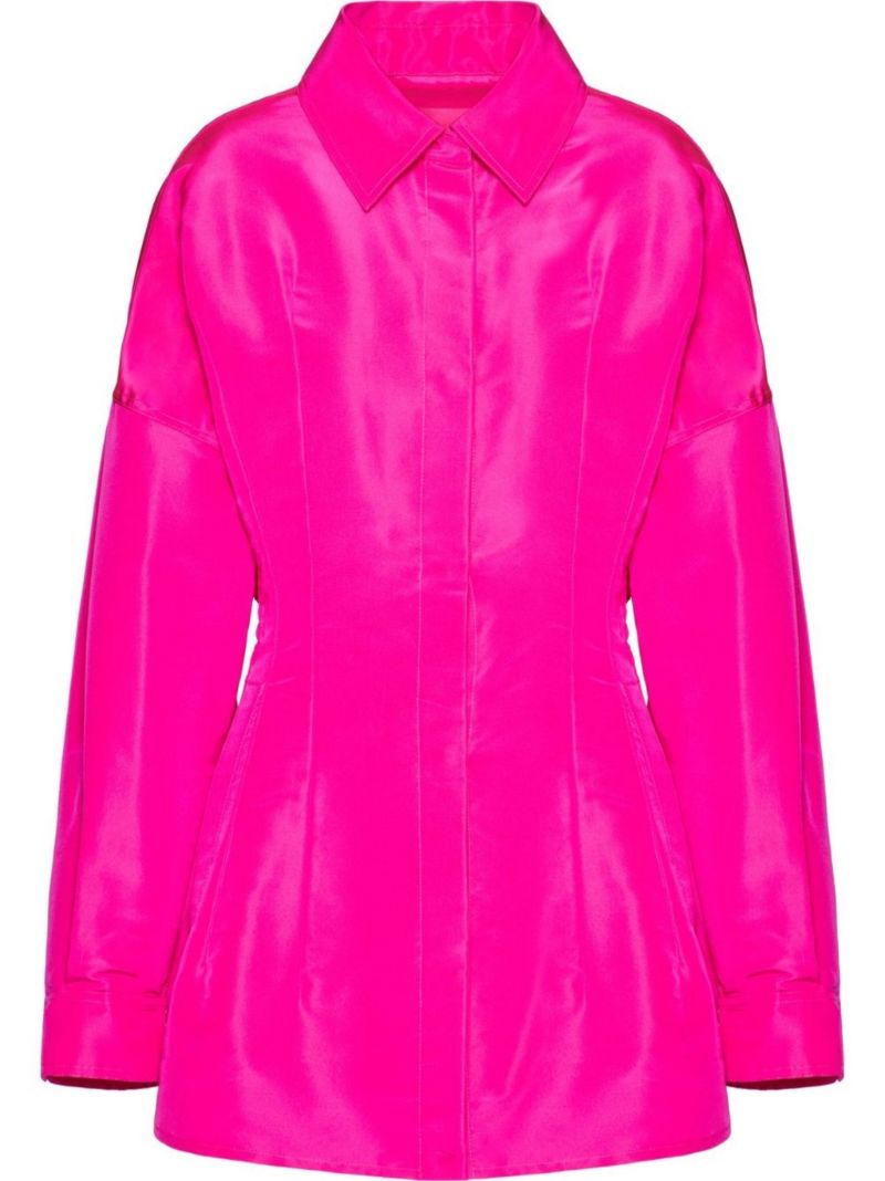 Pink Silk Peacoat