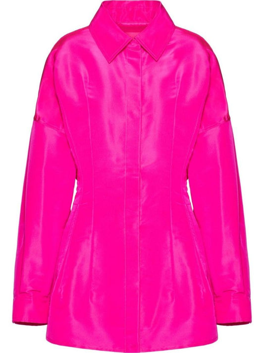 Pink Silk Peacoat