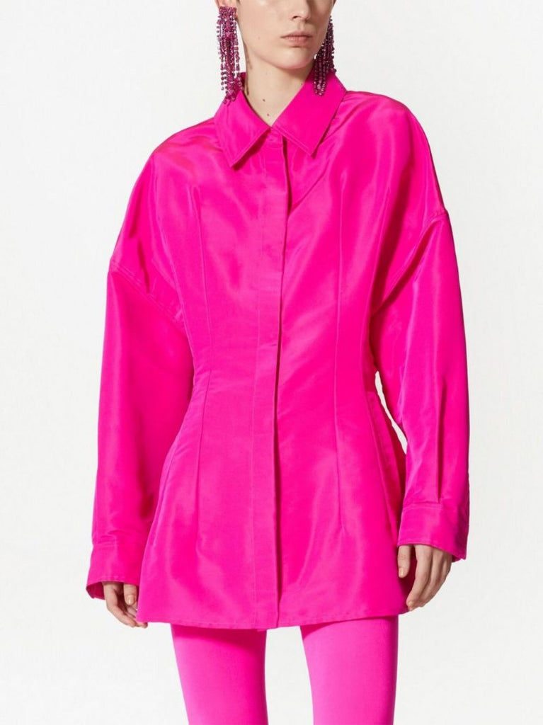 Pink Silk Peacoat