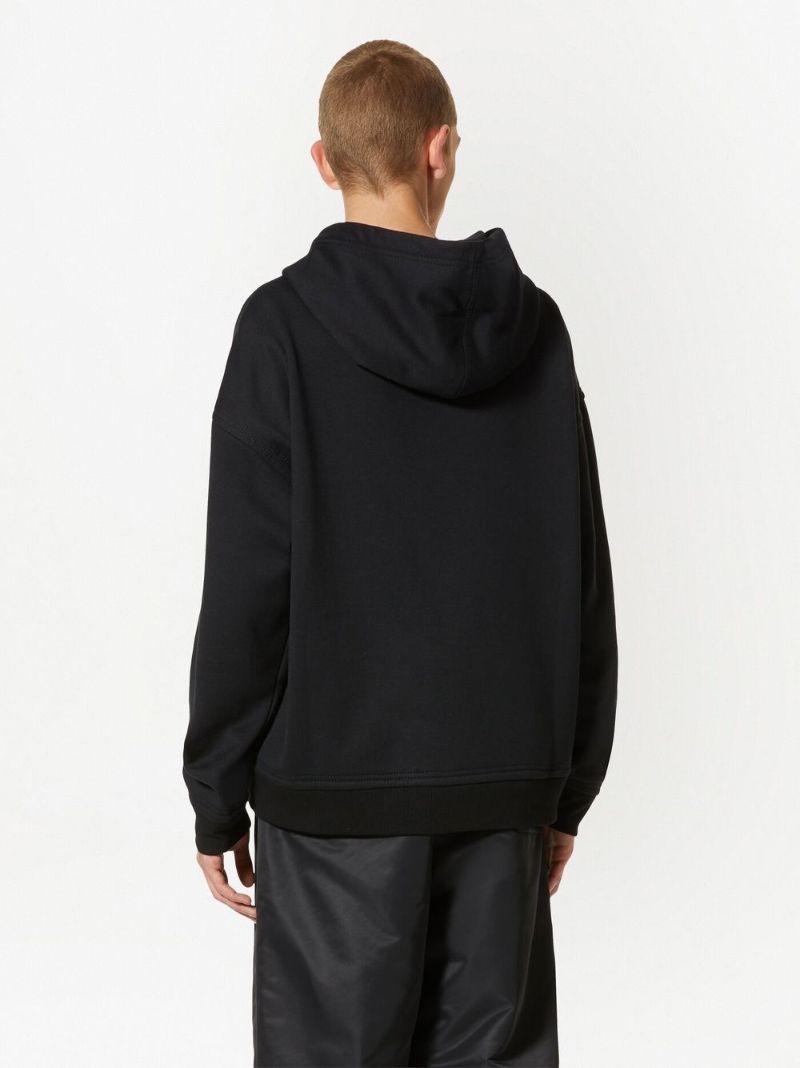 Black Roman Stud Panelled Hoodie