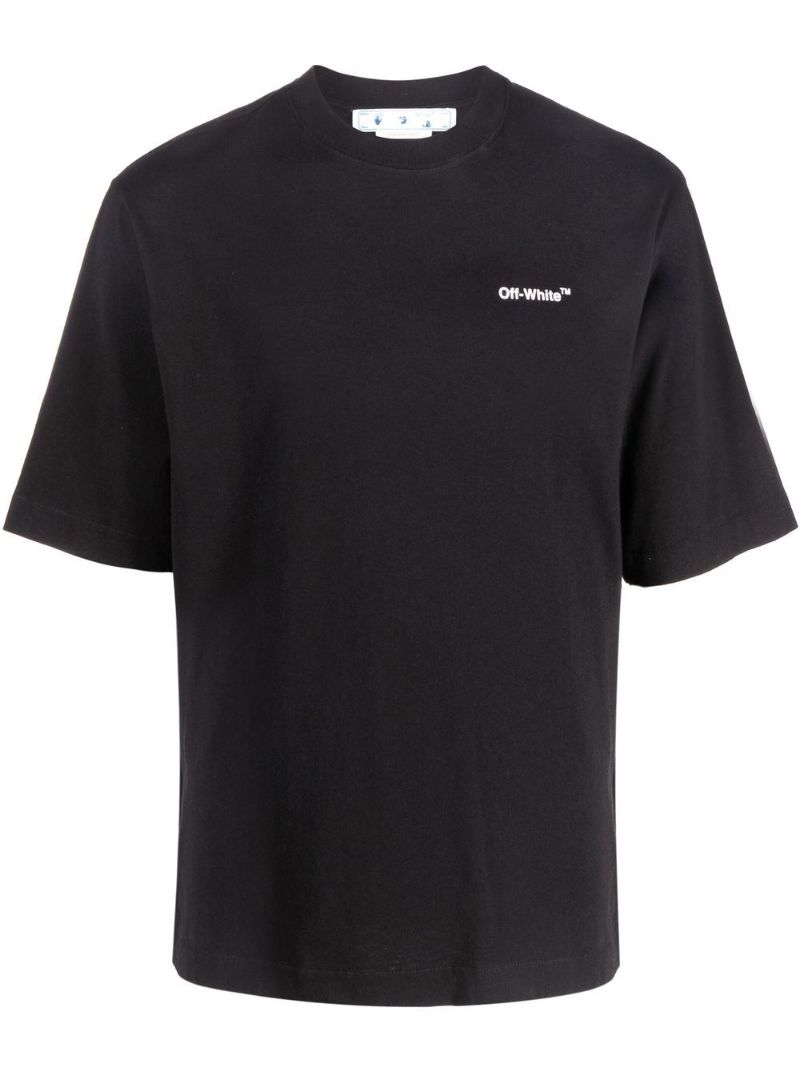 Black Caravaggio Print Cotton T-shirt