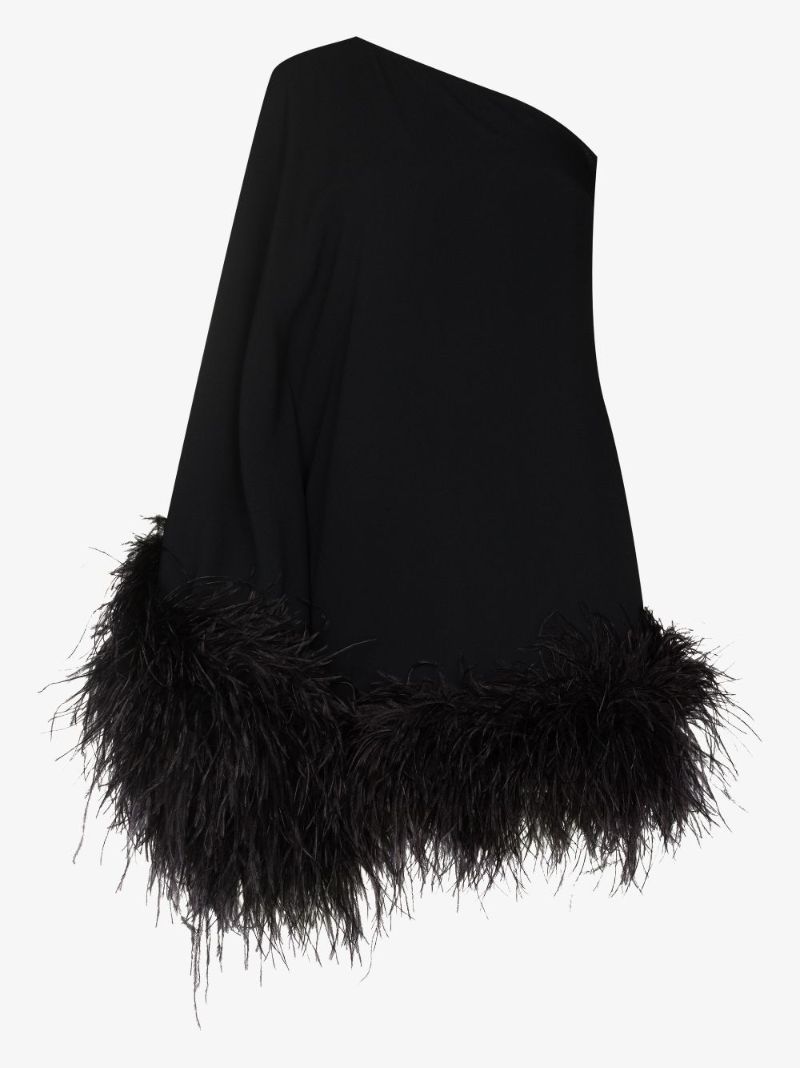 Piccolo Ubud Feather-trim Mini Dress