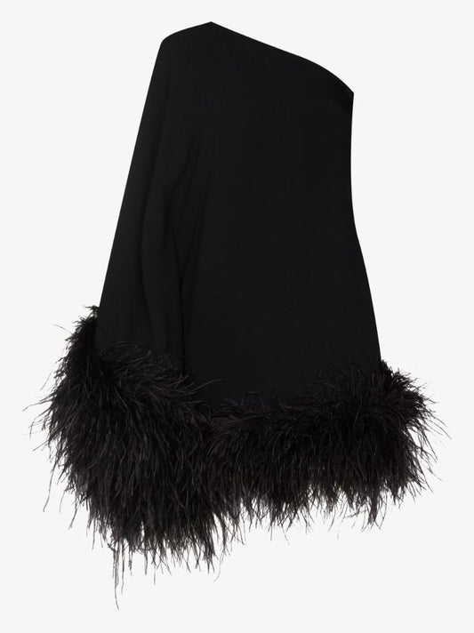 Piccolo Ubud Feather-trim Mini Dress