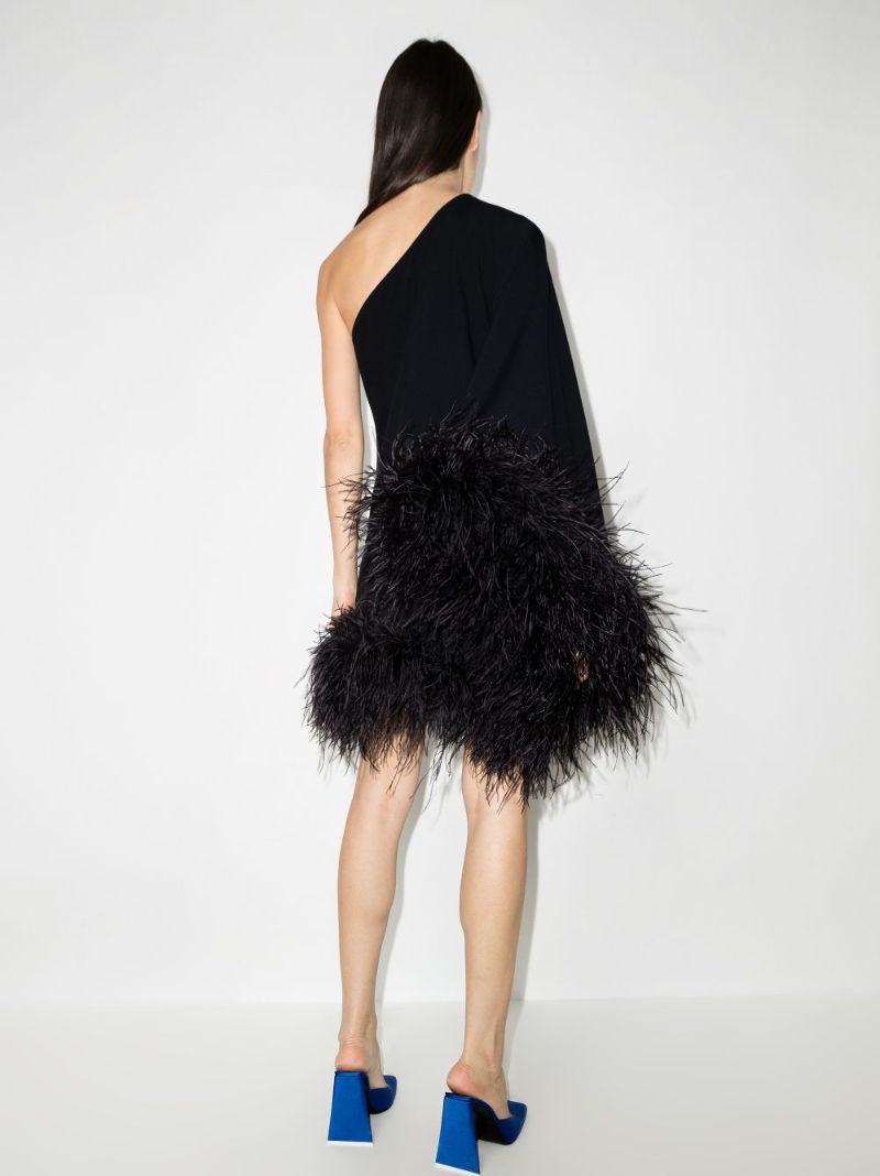 Piccolo Ubud Feather-trim Mini Dress