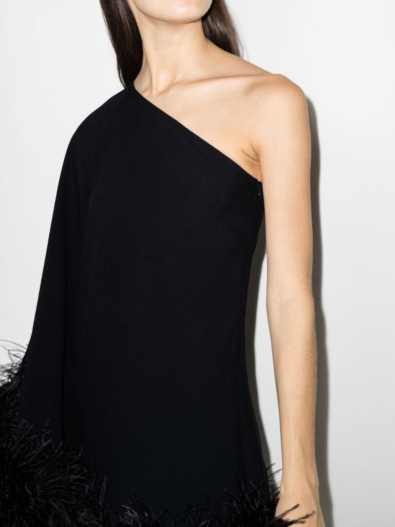 Piccolo Ubud Feather-trim Mini Dress