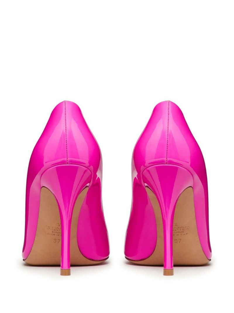 Pink One Stud 100 Patent Leather Pumps