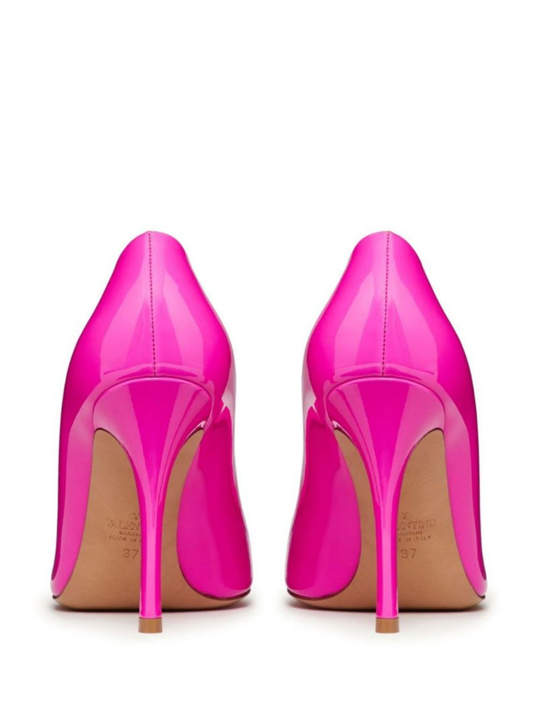 Pink One Stud 100 Patent Leather Pumps