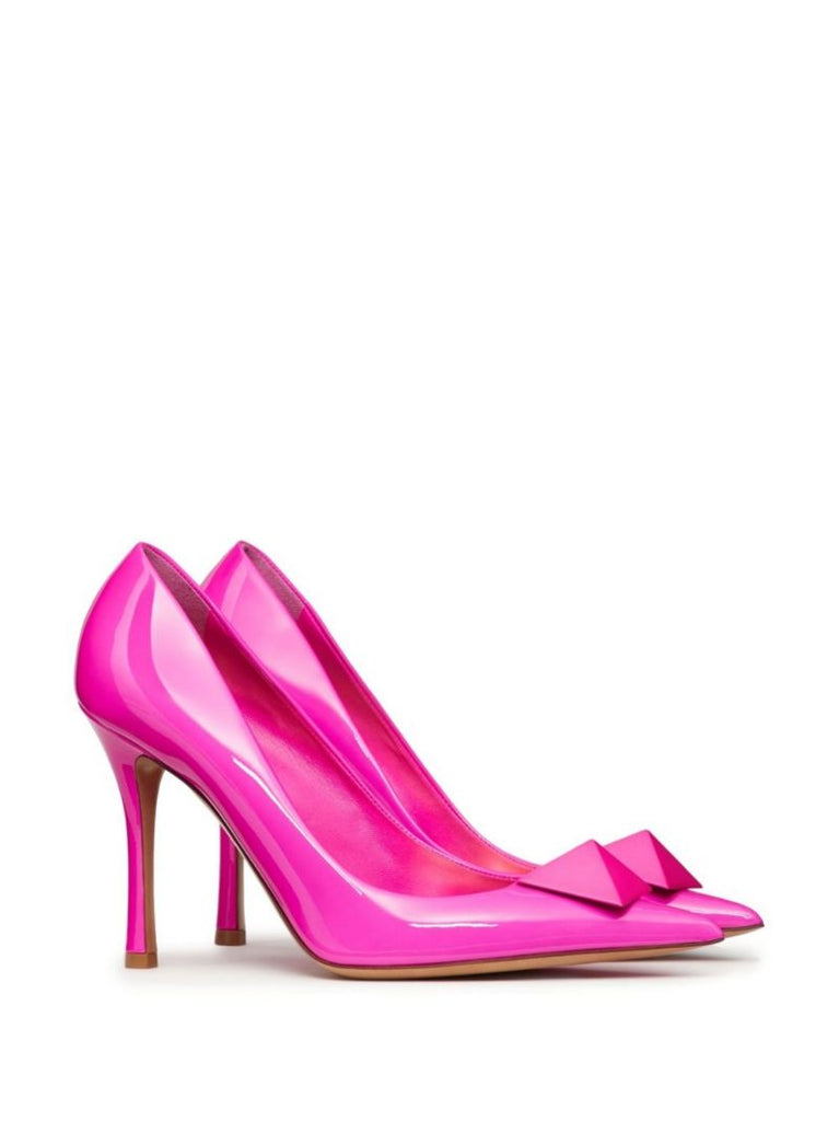 Pink One Stud 100 Patent Leather Pumps