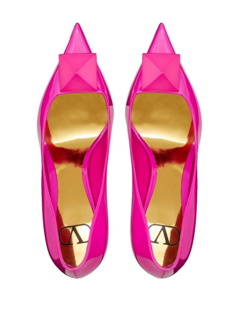 Pink One Stud 100 Patent Leather Pumps
