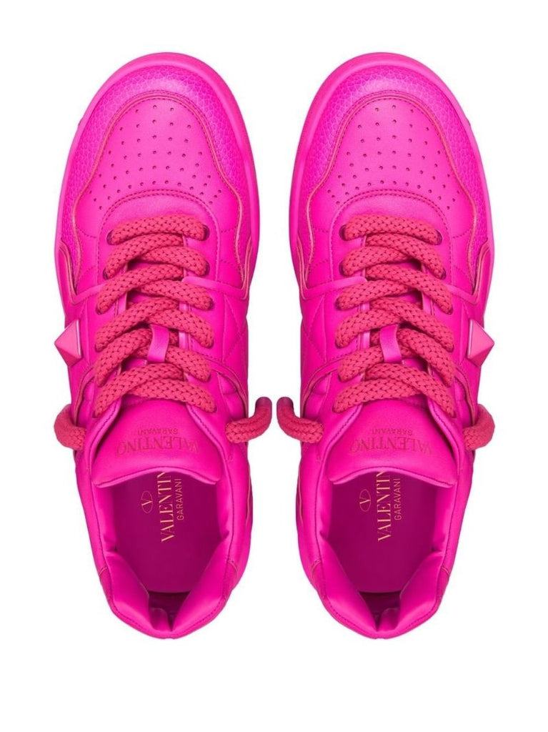 Pink One Stud Xl Leather Sneakers