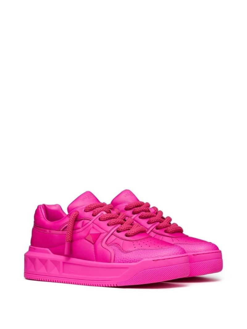 Pink One Stud Xl Leather Sneakers