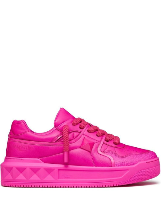 Pink One Stud Xl Leather Sneakers