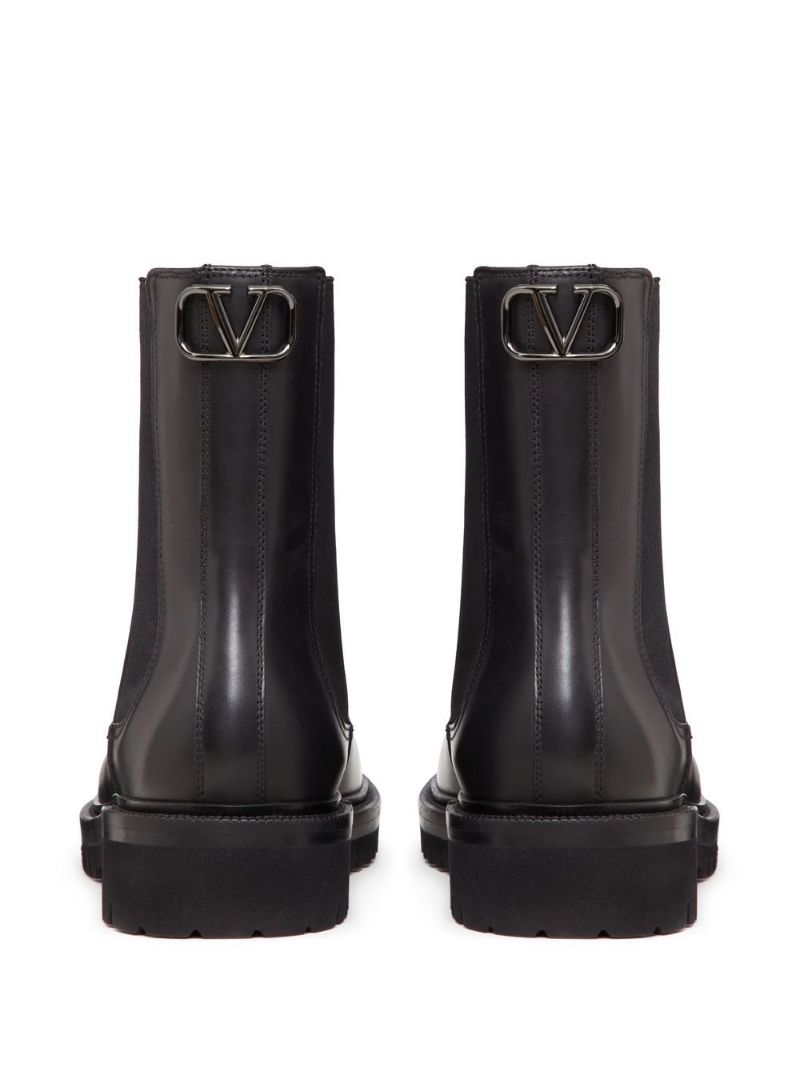 Black Vlogo Leather Chelsea Boots