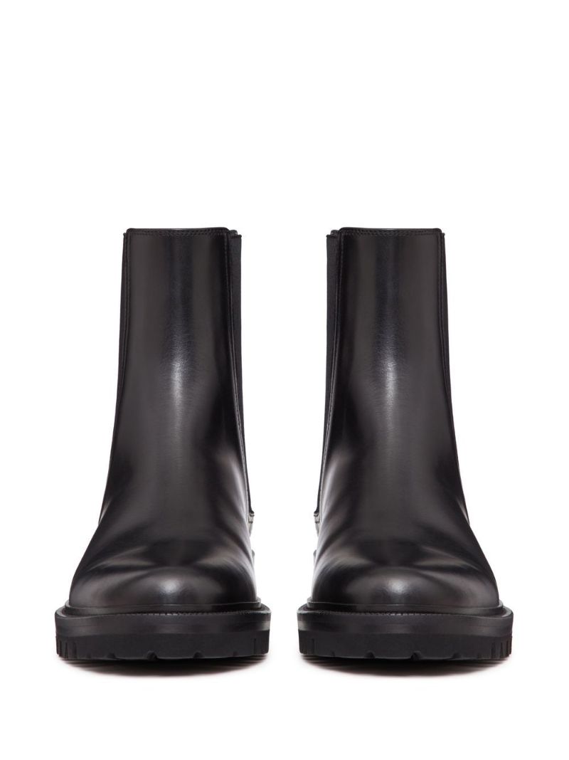 Black Vlogo Leather Chelsea Boots