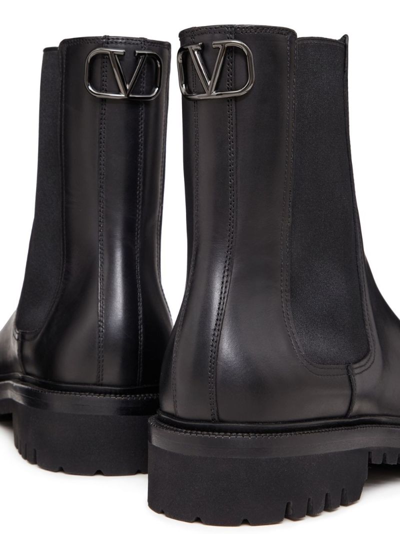 Black Vlogo Leather Chelsea Boots