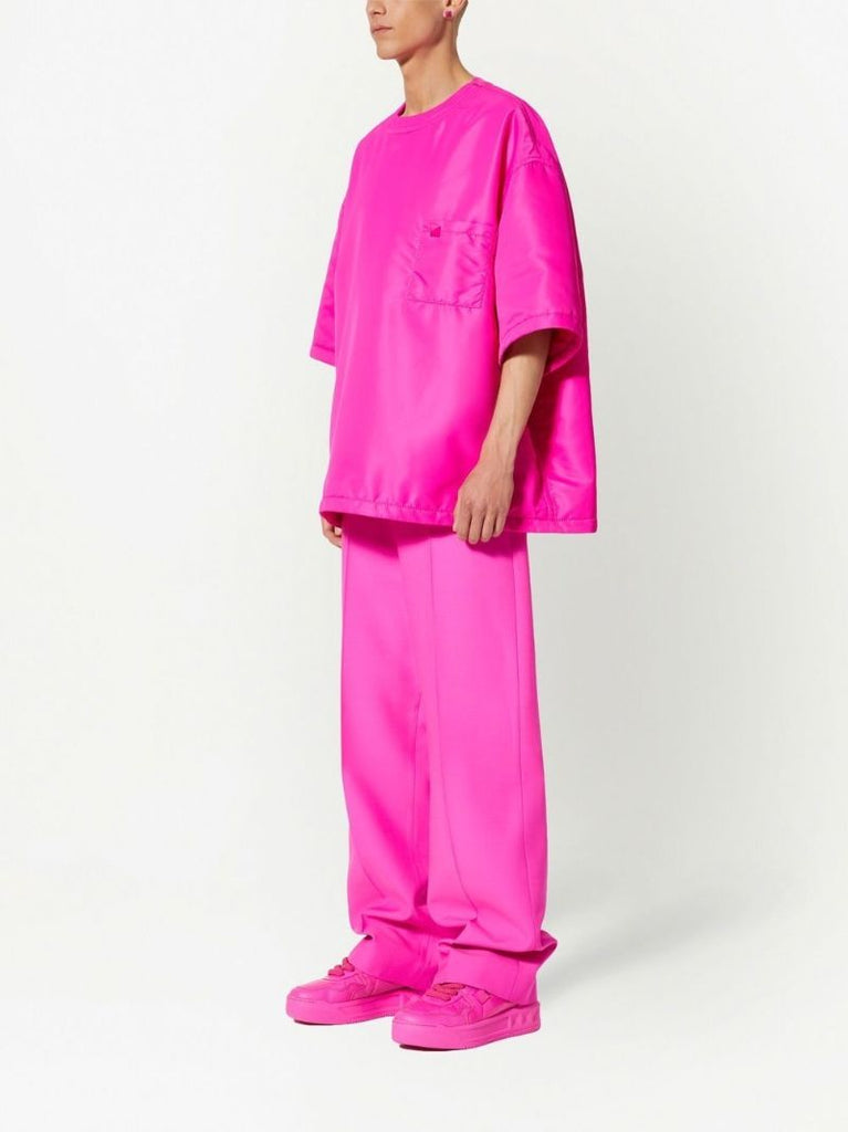 Pink Crepe Couture Tailored Trousers