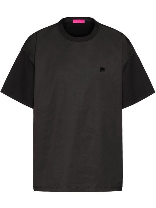 Black Stud Detail Panelled T-shirt