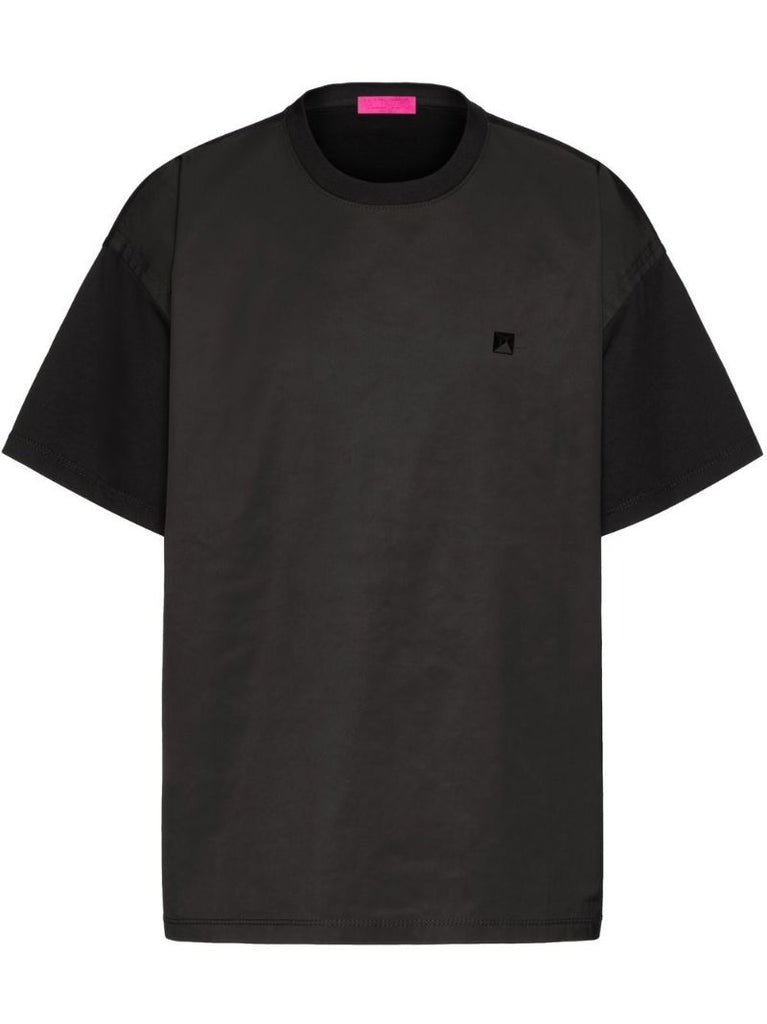 Black Stud Detail Panelled T-shirt