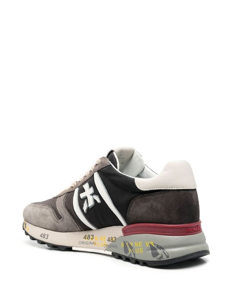 Grey Lander Panelled Low-top Sneakers