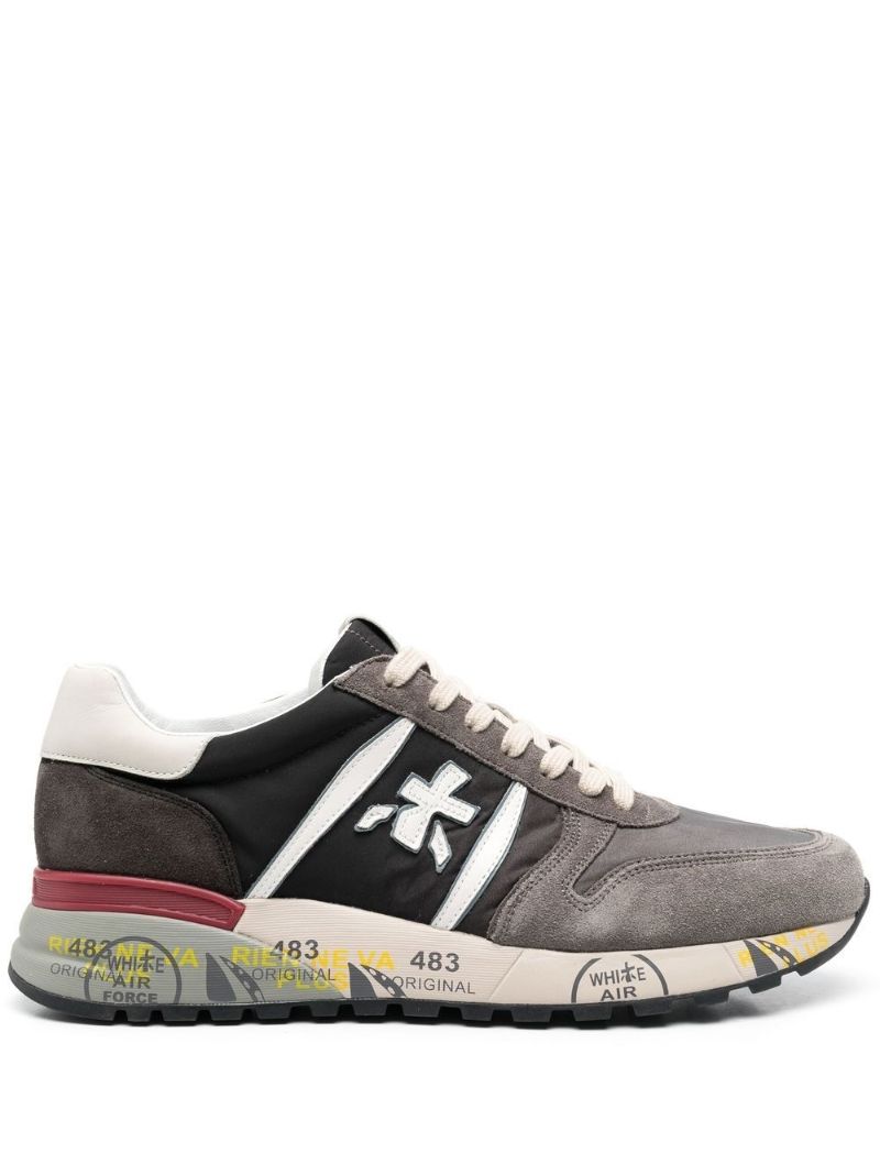 Grey Lander Panelled Low-top Sneakers
