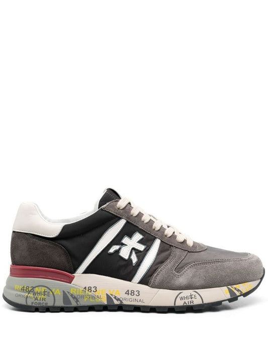Grey Lander Panelled Low-top Sneakers