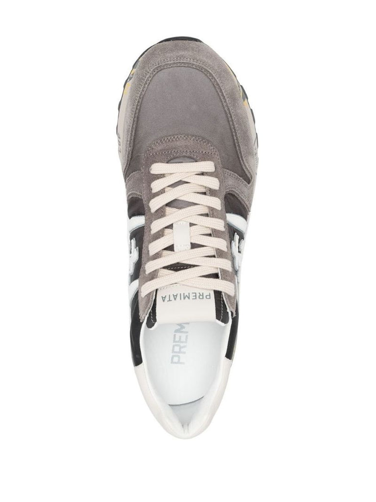 Grey Lander Panelled Low-top Sneakers