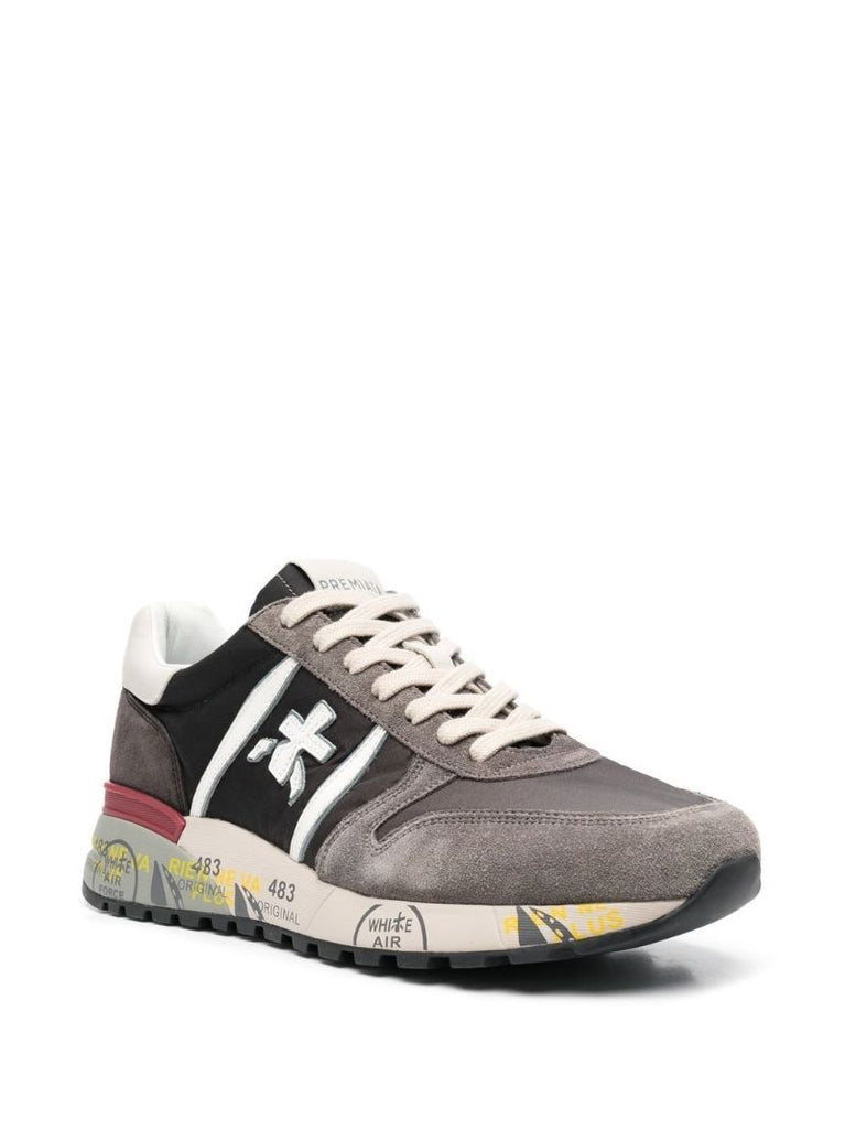 Grey Lander Panelled Low-top Sneakers