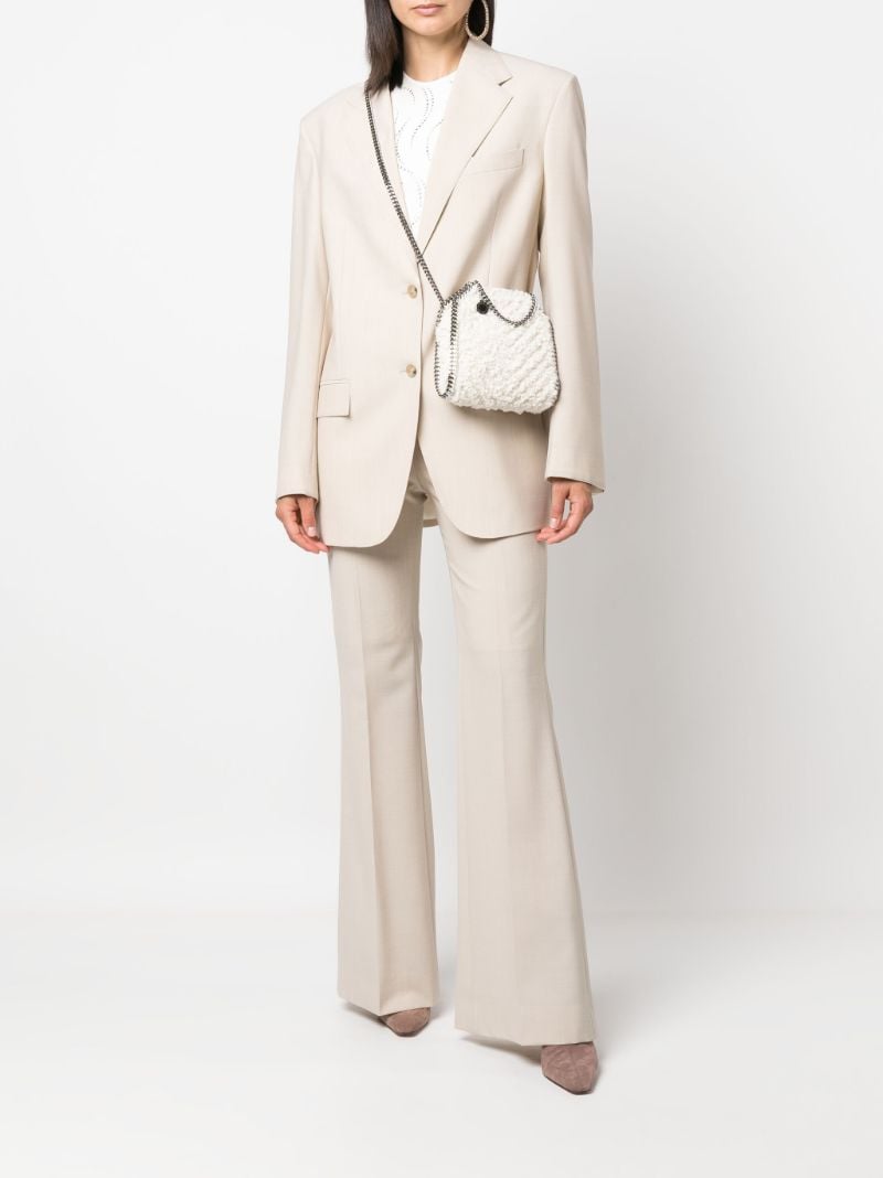 White Falabella Faux Shearling Mini Tote Bag