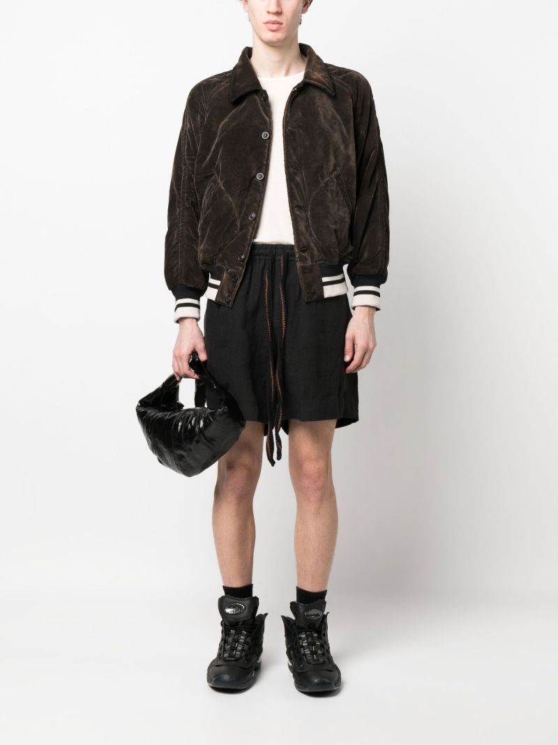 Brown Velvet Bomber Jacket