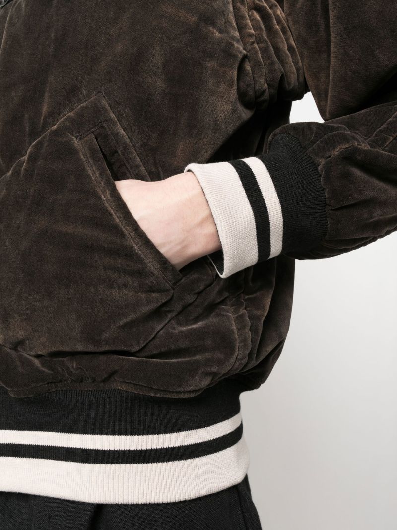 Brown Velvet Bomber Jacket