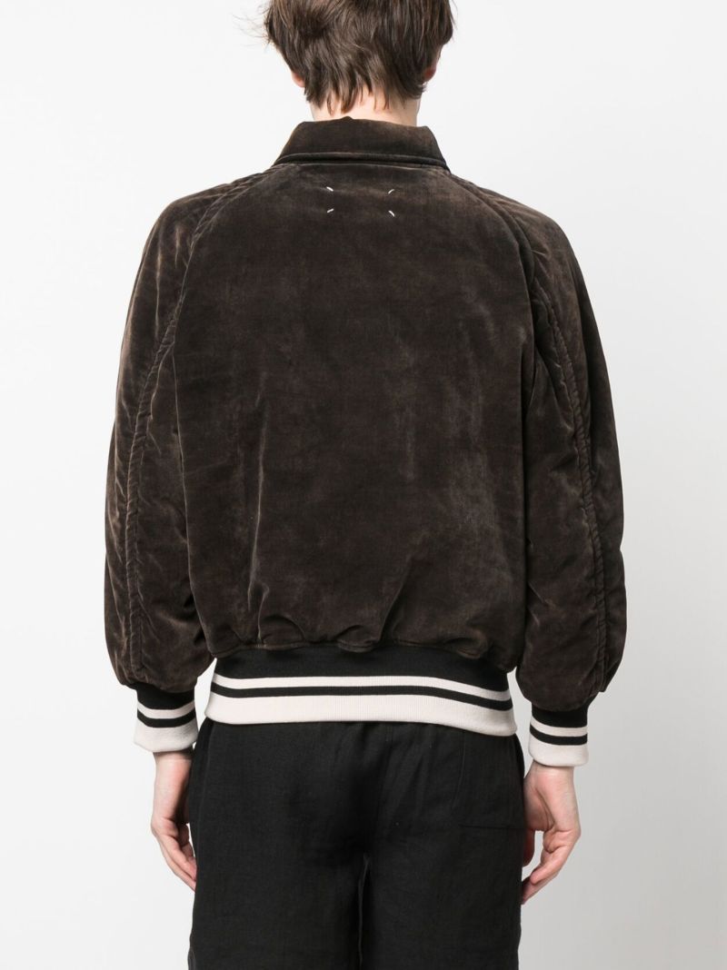 Brown Velvet Bomber Jacket