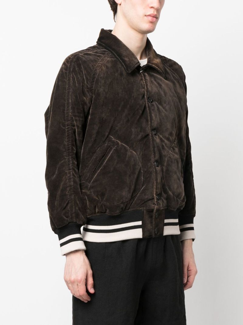 Brown Velvet Bomber Jacket